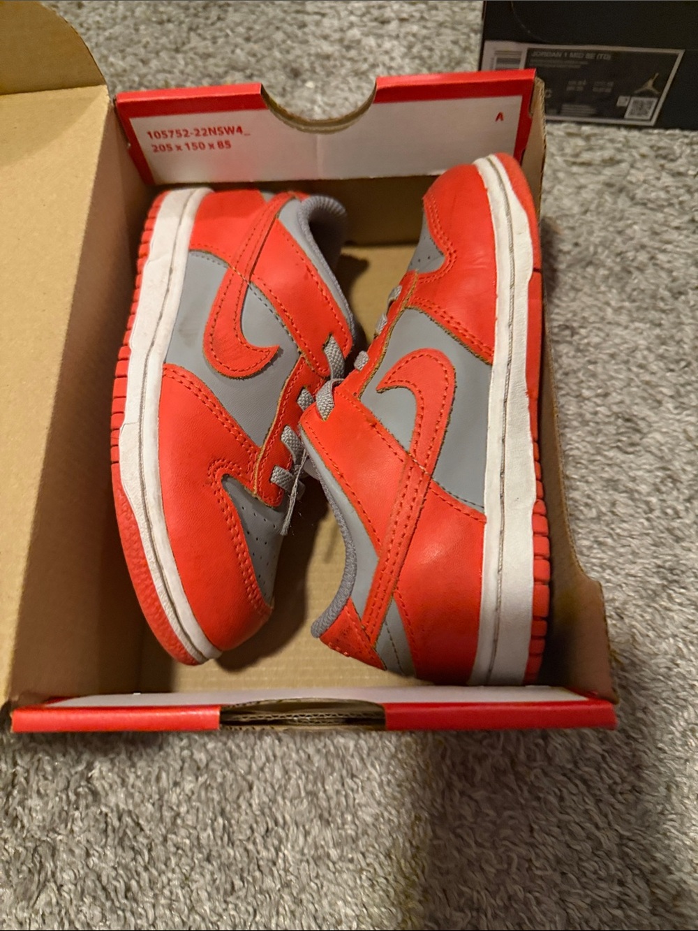 Nike Dunk Low Orange and Gray Low-Top Sneakers